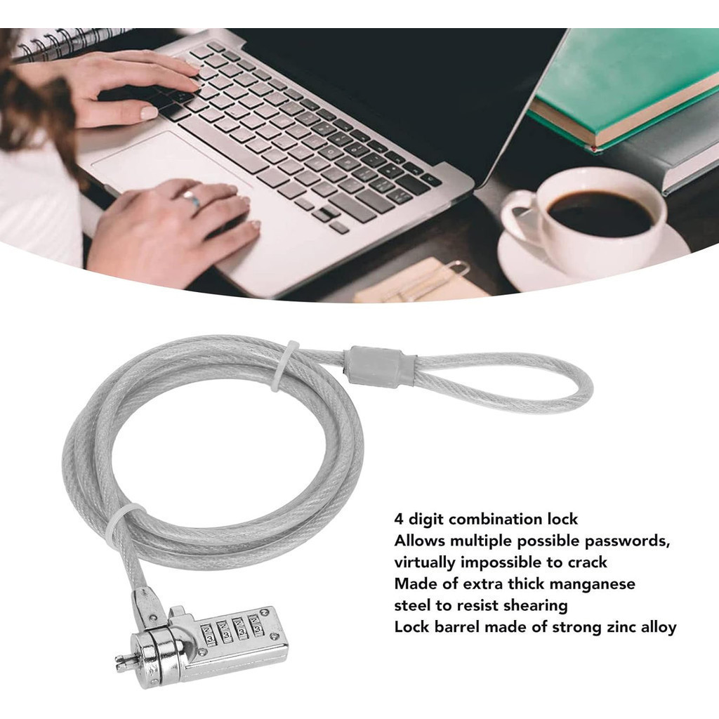 F&K Kunci Pengaman Laptop Code Number Security Lock - 90880 - Silver