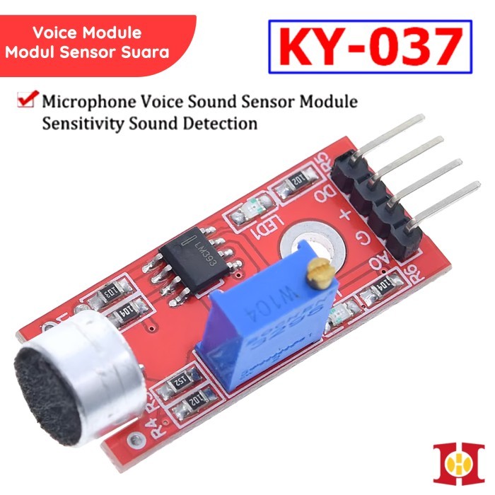 KY-037 KY037 Modul Sound Sensor Suara Microphone Mic Condenser High Sensitivity Voice Detection Modu