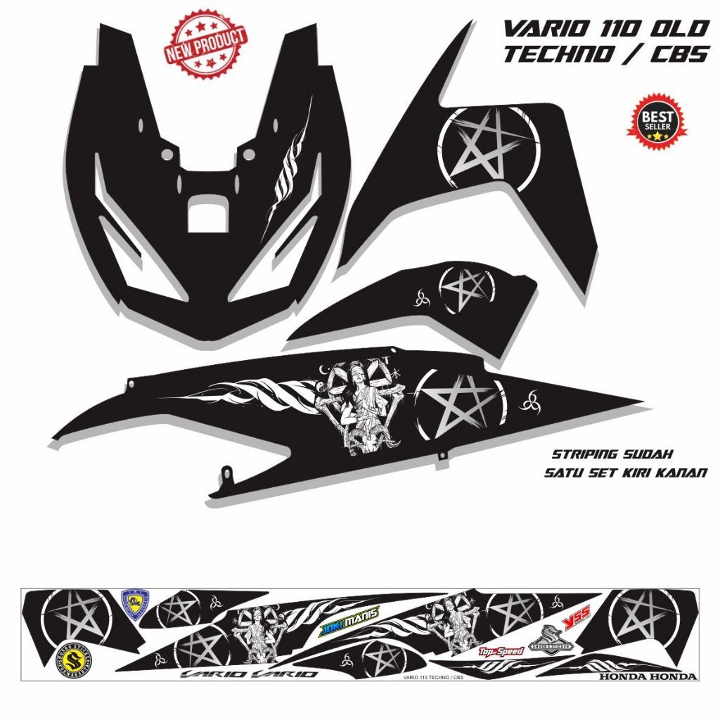 STICKER MOTOR VARIO TECHNO OLD 110 /STIKER VARIO 110cc LAMA CARBU TECHNO VARIASI