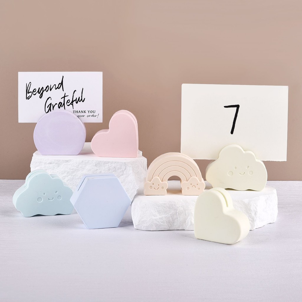 

DIY Heart Cloud Shaped Message Note Clip Silicone Mold Handmade Cement Resin Office Business Card Holder Making Desktop Decor