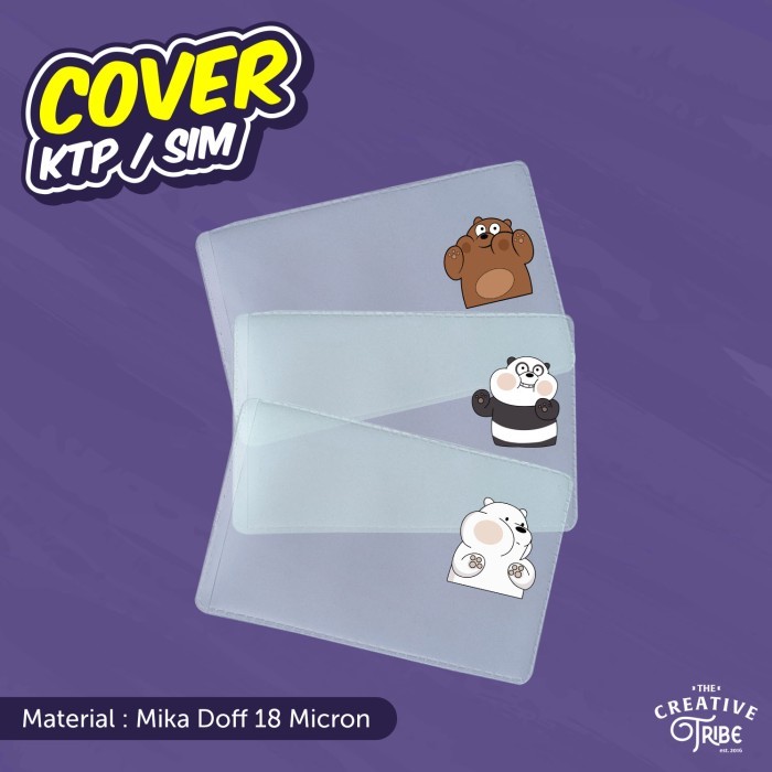 

We Bare Bears - Cover KTP / SIM Sampul Plastik Mika Pelindung Kartu - Ice Bear, Cover KTP