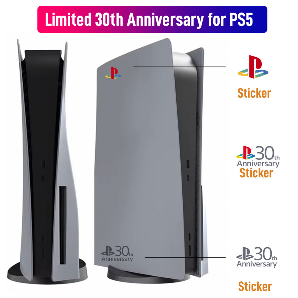 

Limited 30th Anniversary for PS5 Fat Faceplate Vinyl Logo Sticker Playstation 5 Slim Console Cover Face Plate Shell Replacement