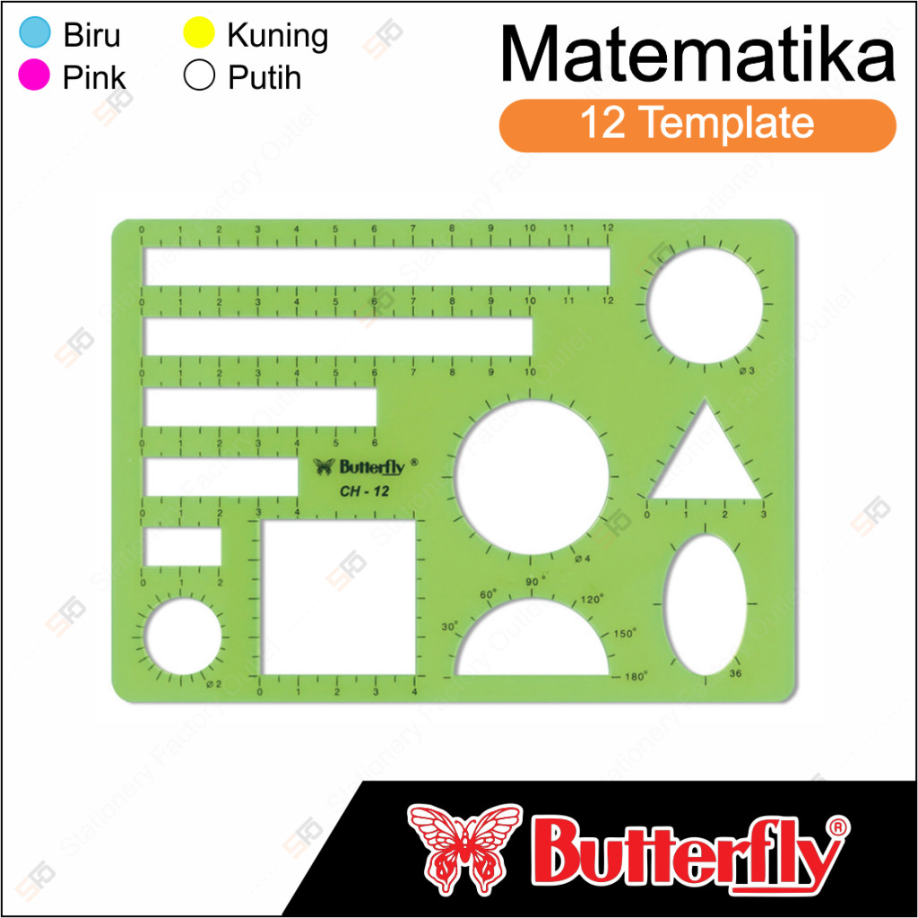 

Penggaris Cetakan Matematika Butterfly CH-12 - Codeline Stationery