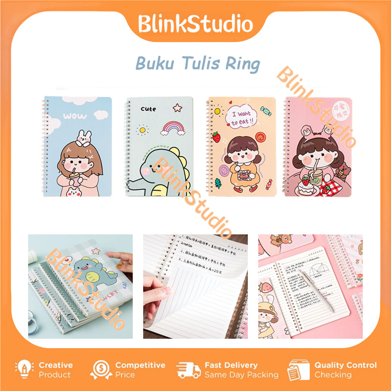 

Buku Tulis Ring A5 / Buku Tulis Sekolah Isi 60 Lembar