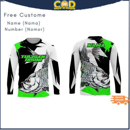 Jersey Baju Mancing Premium Ikan Baracuda Custome Nama / Number Dri Fit Milano Full Printing Vinus