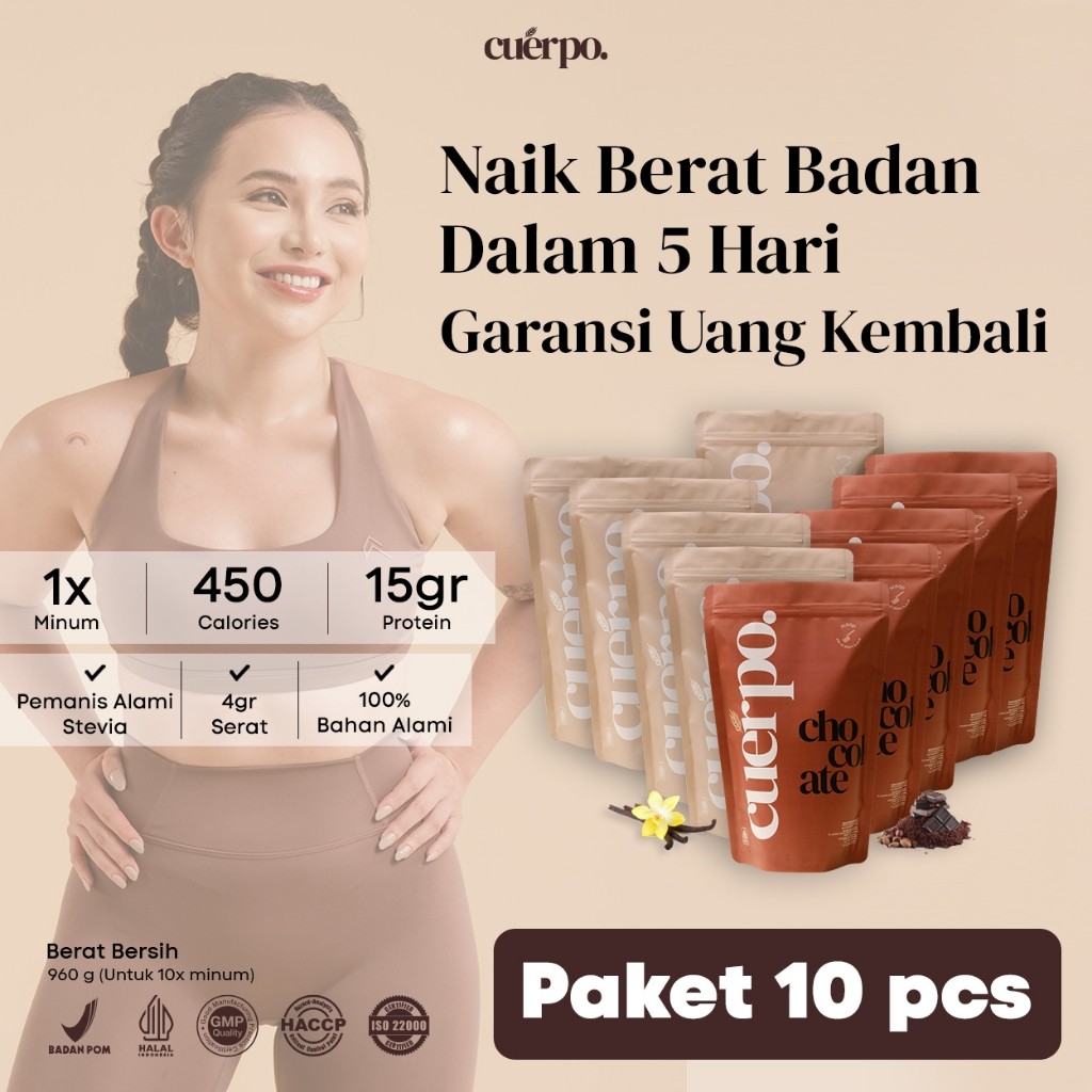 

Susu Cuerpo Susu Tinggi Kalori & Protein 960 Gram Bundling 10 Pouch