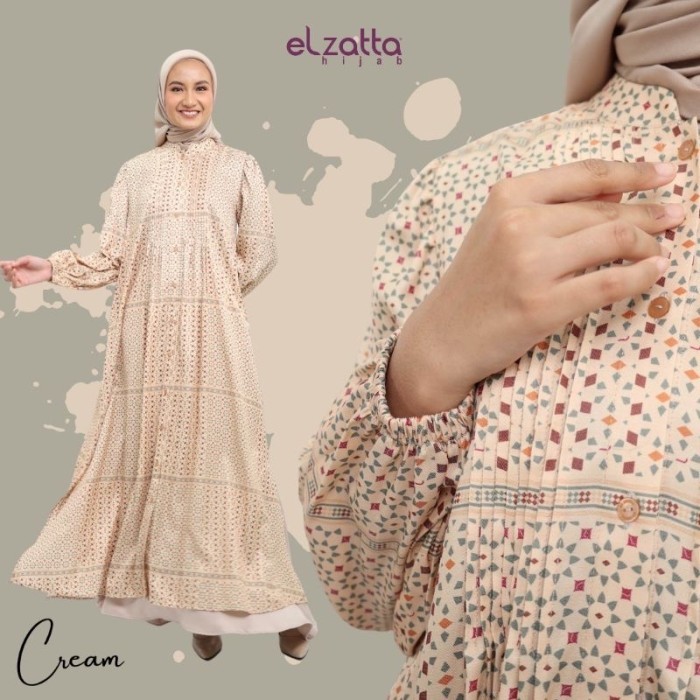 Gamis Sarimbit Cordoba Elzatta Hijab Dress Muslim Couple - Olive, S
