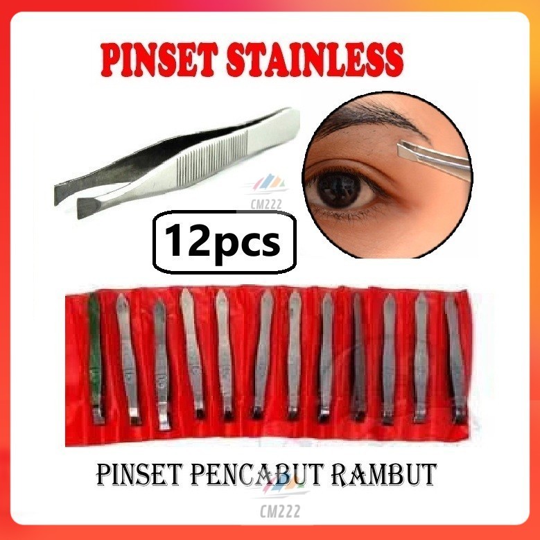 [12pcs] Pinset Alis/Pencabut Bulu/Penjepit Bulu/Pencabut Kumis