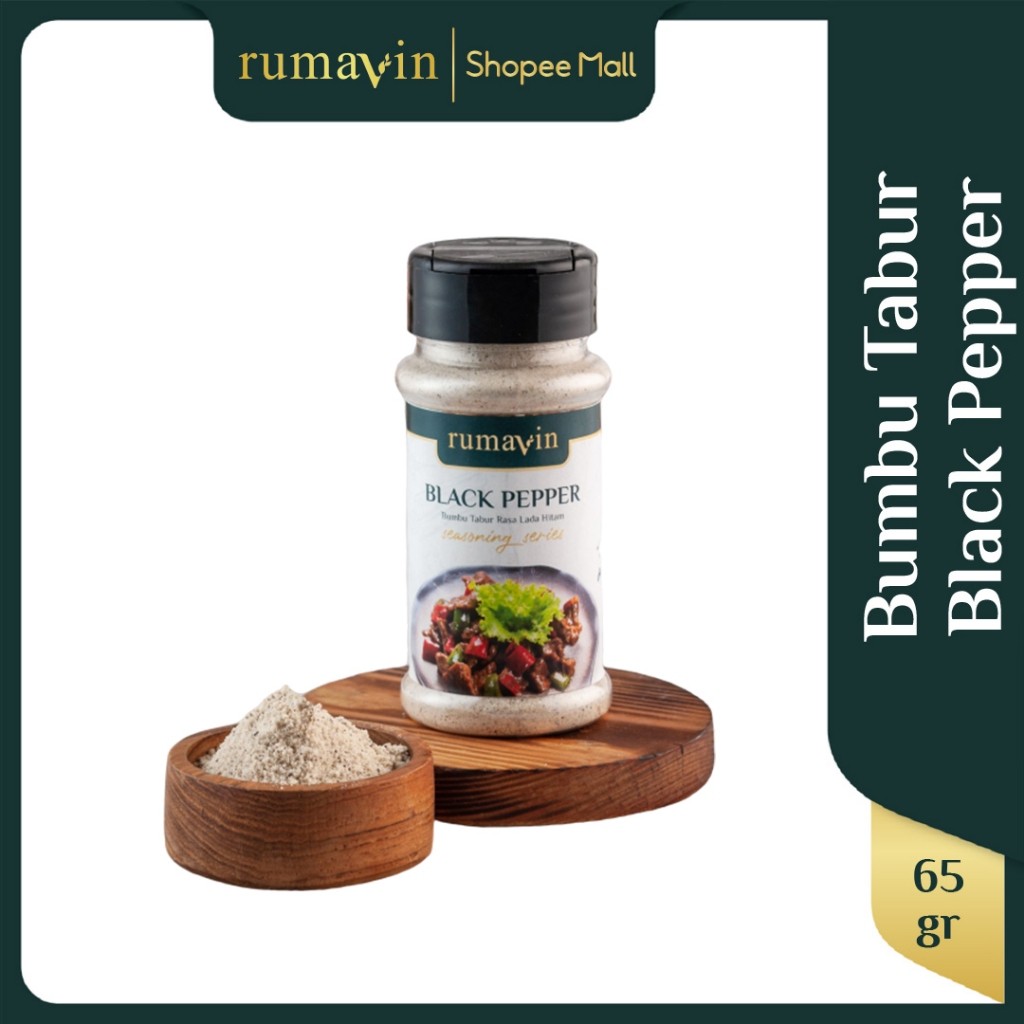 

Rumavin - Premium Bumbu Tabur Lada Hitam / Blackpepper Botol 65gr