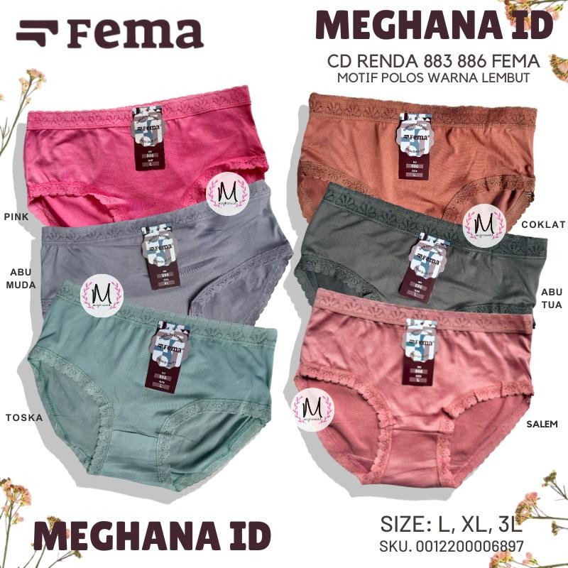 Cd Fema 886 Renda Lace Celana Dalam Wanita Dewasa Aksen Renda Lace Polos Lusinan Murah
