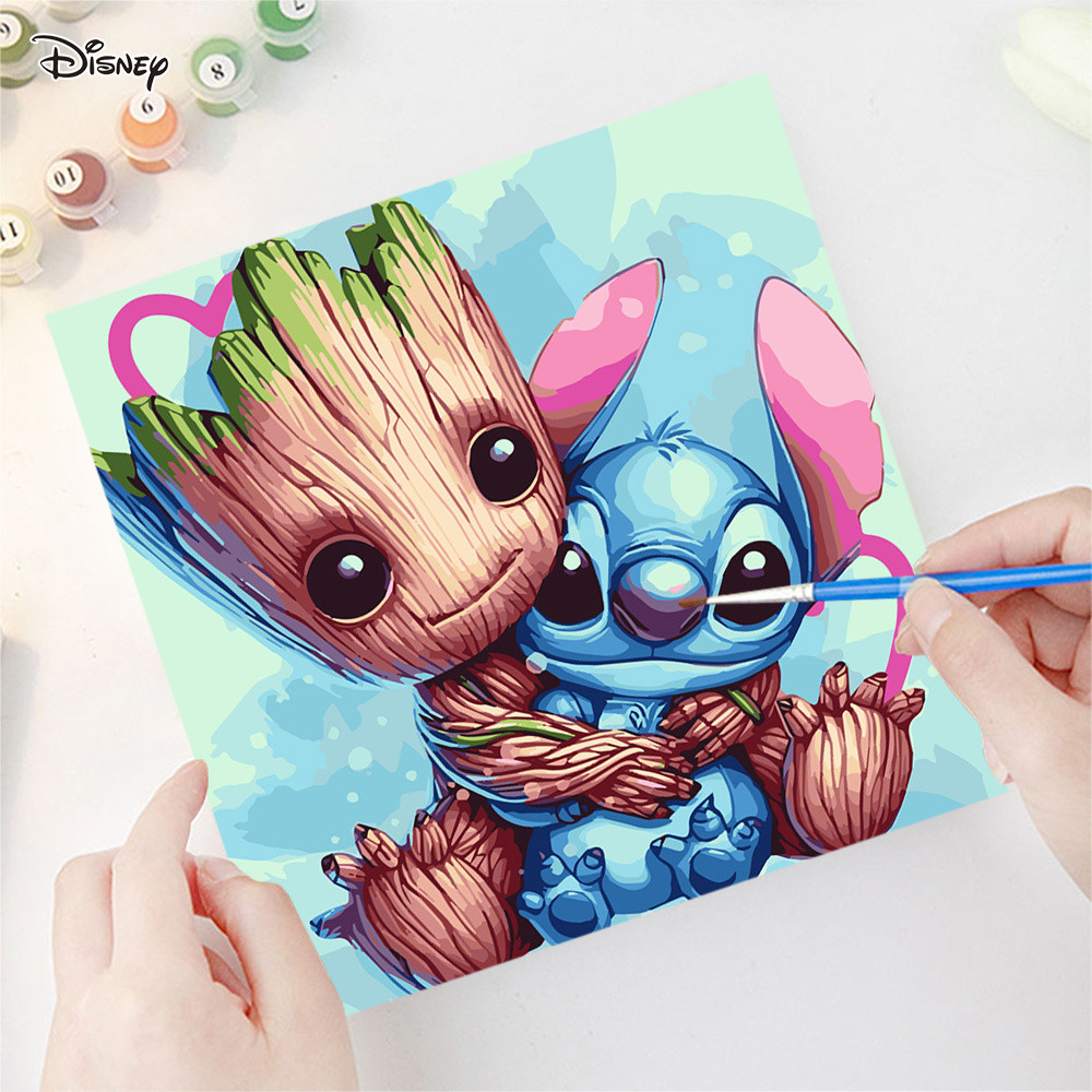 

Disney Adult Paint By Numbers Groot Cartoon Colorful Animal Canvas Coloring By Numbers Stitch Paint By Number Kit Gift