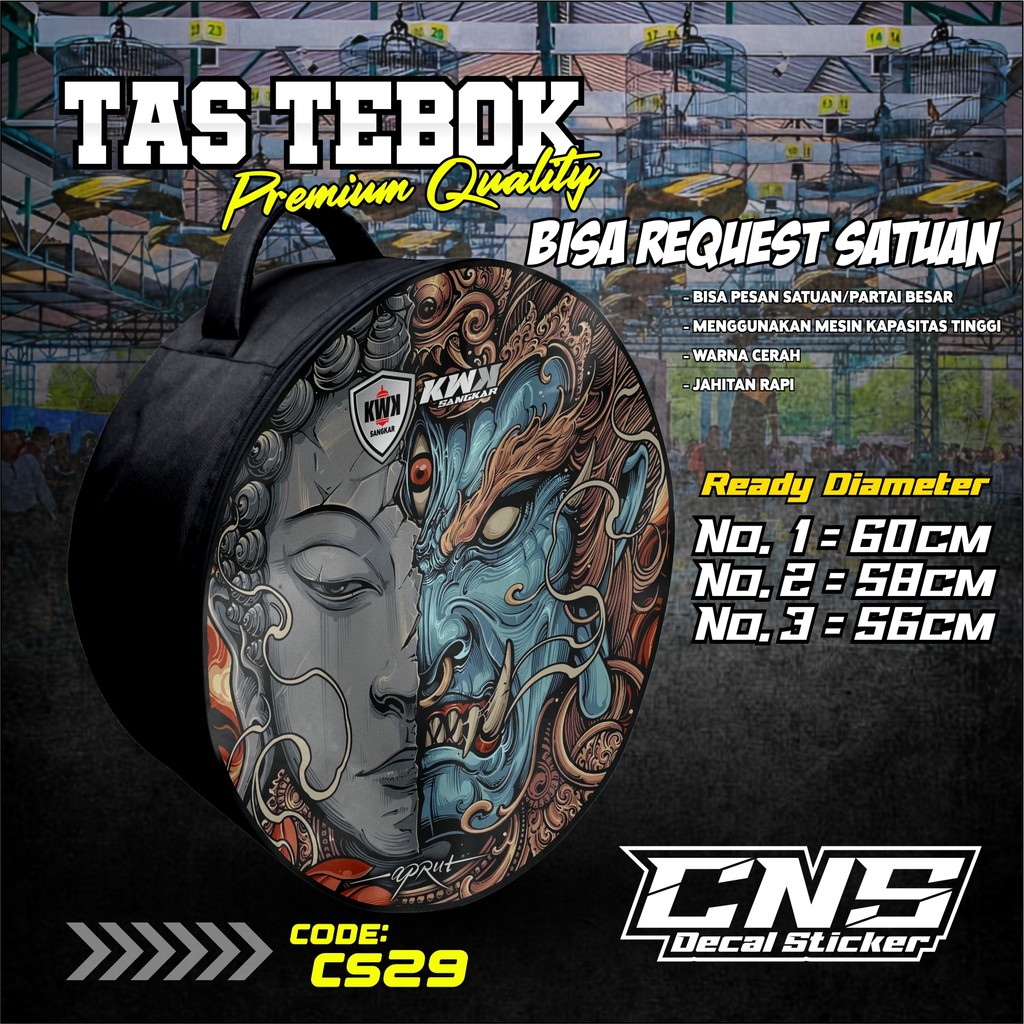 Tas Tebok Murai Motif siluman Ransel Gendong Jinjing Bawa Tebok Sangkar Murai printing