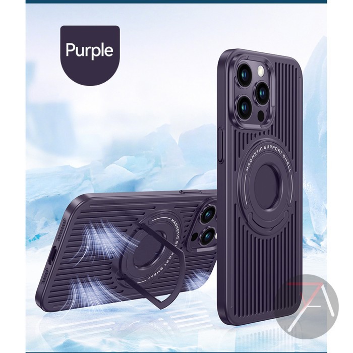 Iphone 12 Pro Max 12ProMax Magsafe Clear Hard Case Ring Stand TARRA - Airy Ungu, Iphone 12ProMax