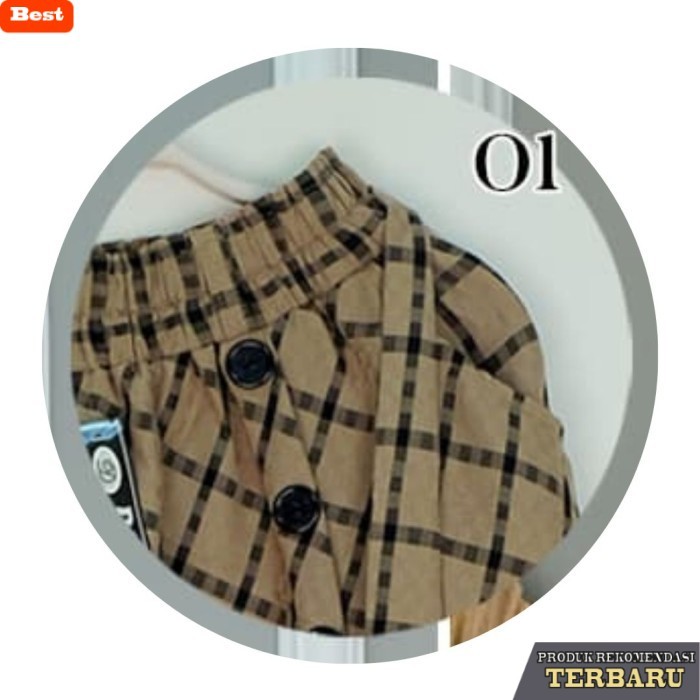 rok wanita kekinian Rok Panjang Wanita Cantik Bawahan Muslimah Kotak Lebar - Coksu