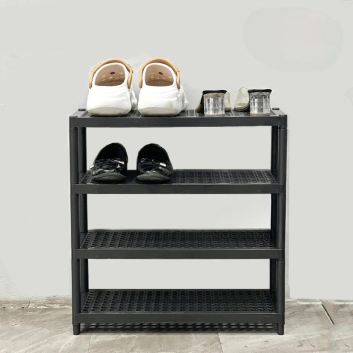 Rak Sepatu Sandal Petra 4 Susun Tempat Penyimpanan Sendal Rak 3 Susun 4 Tingkat Plastik Rotan Sendal Estetik Shoe Rack Box Minimalis Serbaguna Ringan Anti Rayap Karat Portable Bongkar 8 Pasang