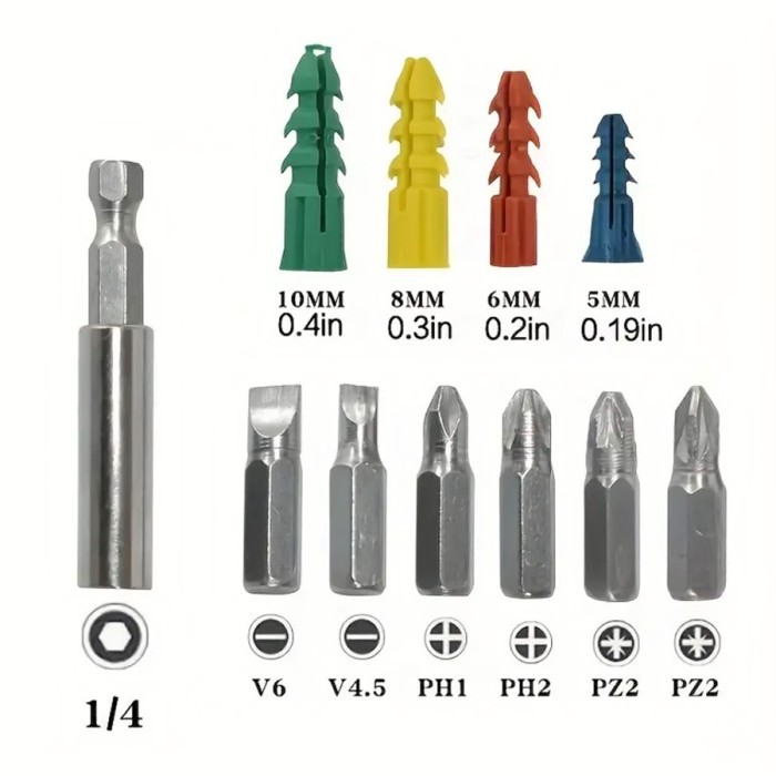 SET DR 300 PCS Mata Bor Besi Baja Kayu Beton Kombinasi Skrup Baut Fisher Tembok Twist Drill Bit Set 