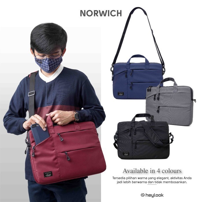 Tas Laptop Wanita Pria Tas Selempang Laptop Tas Tahan Air 14 15 inch - Merah