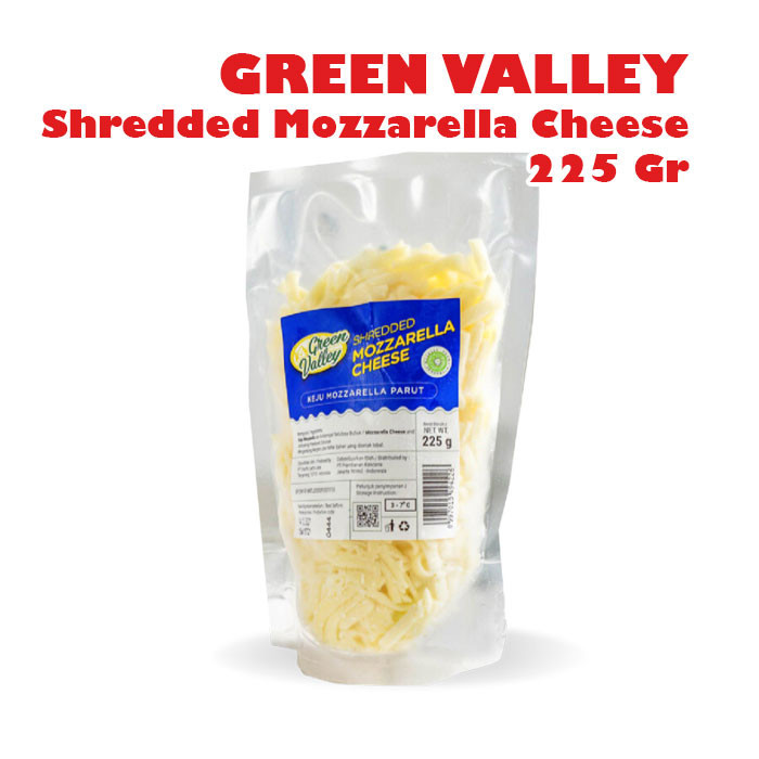 

GREEN VALLEY Shredded Mozzarella Cheese Keju Mozarella Parut 225 Gr