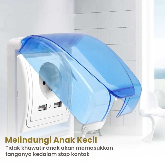 Kotak Cover Tutup Pengaman Anti Air Bayi Outdoor Steker Stop Kontak