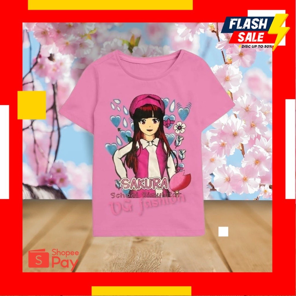 NEW YEAR SALE 1.1 | kaos Sakura School Simulator Terbaru // Atasan kaos Anak Perempuan SAKURA SCHOOL