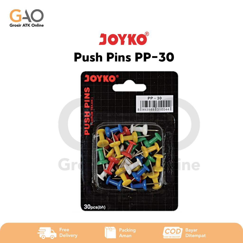 

Transparent Push Pins Joyko Jarum Tekan Transparan Joyko PP-30TR