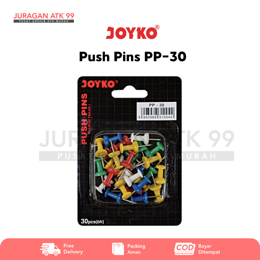 

Transparent Push Pins Joyko Jarum Tekan Transparan Joyko PP-30TR