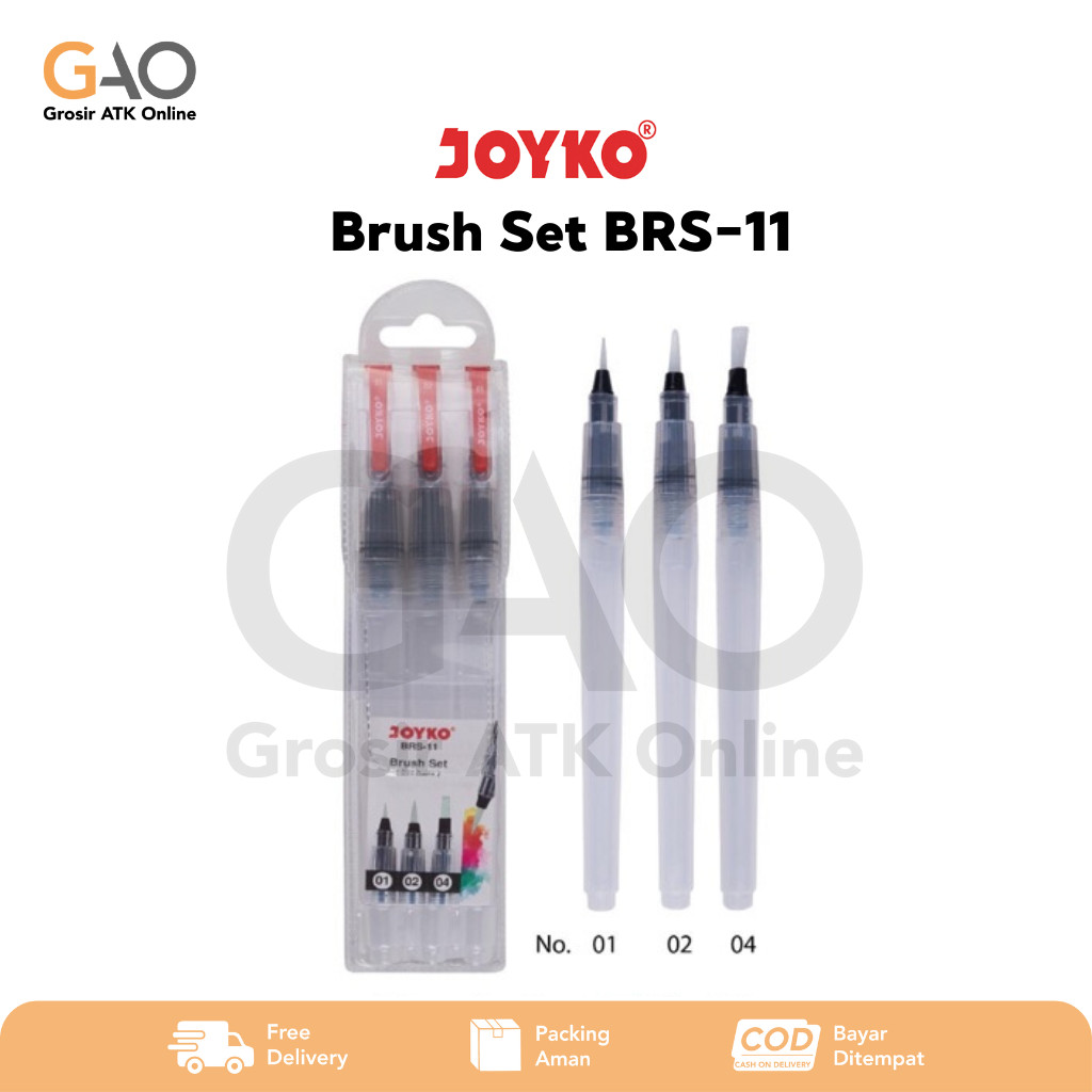 

Brush Set Joyko Set Kuas Joyko 1 Set Isi 3pcs BRS-11