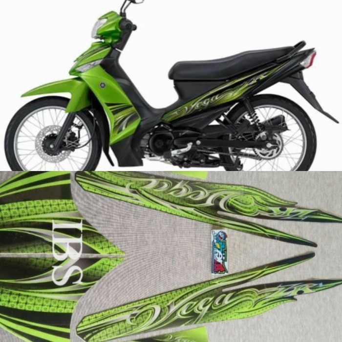 STRIPING VEGA ZR HIJAU 2011 STIKER ORI YAMAHA POLET PLISIR