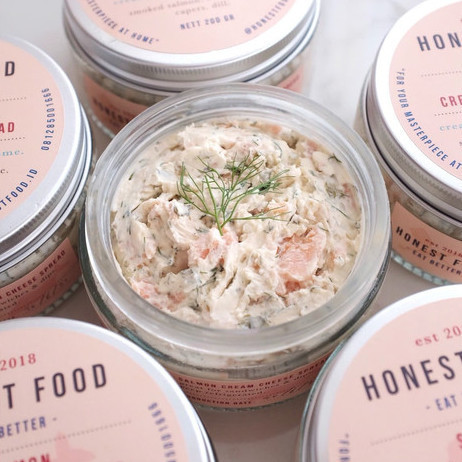 

Salmon Cream Cheese Spread Honestfood - Selai Ikan Salmon sandwich - Regular