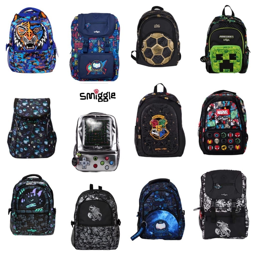 KJ76HG Smiggle  Marvel space Black budz Dinosaur Astronaut tiger Backpack Tas Ransel SD SMP Anak Rep