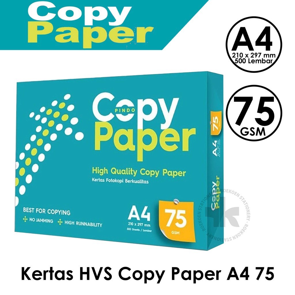 

Copy Paper Kertas Fotocopy HVS A4 75gsm (500 lembar)