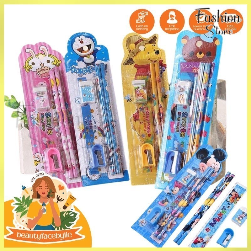 

FS- Stationery Alat Tulis set 5 in 1 Karakter Kartun Souvenir Pesta ulang tahun