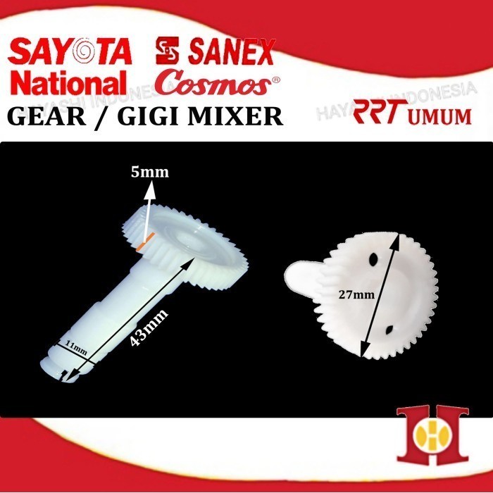 Gear Gigi Hand Stand Mixer Cosmos Sayota Sanex National RRT Original - 5pcs