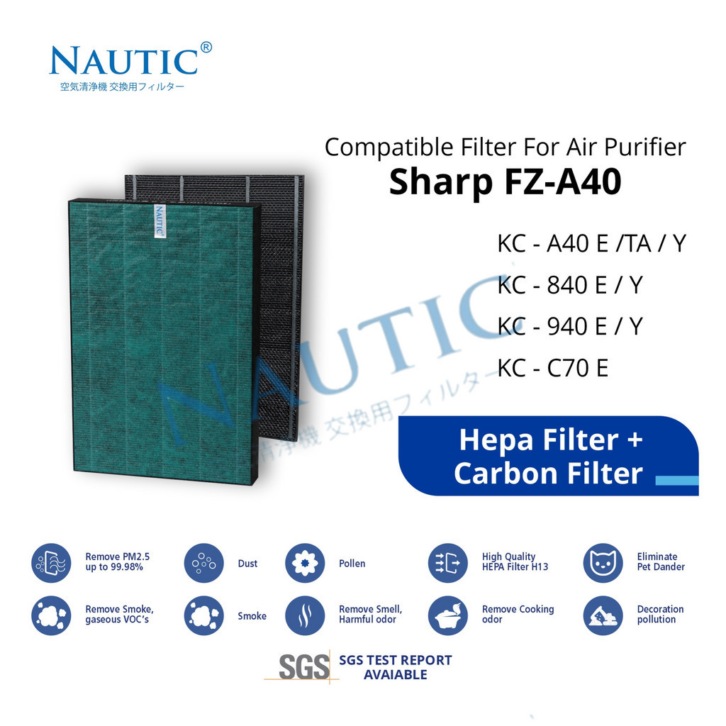 Replacement HEPA FILTER SHARP KC A40E KC-A40Y KC-A40 KC-840E KC-940E KC-C70E / FZ A40HFE