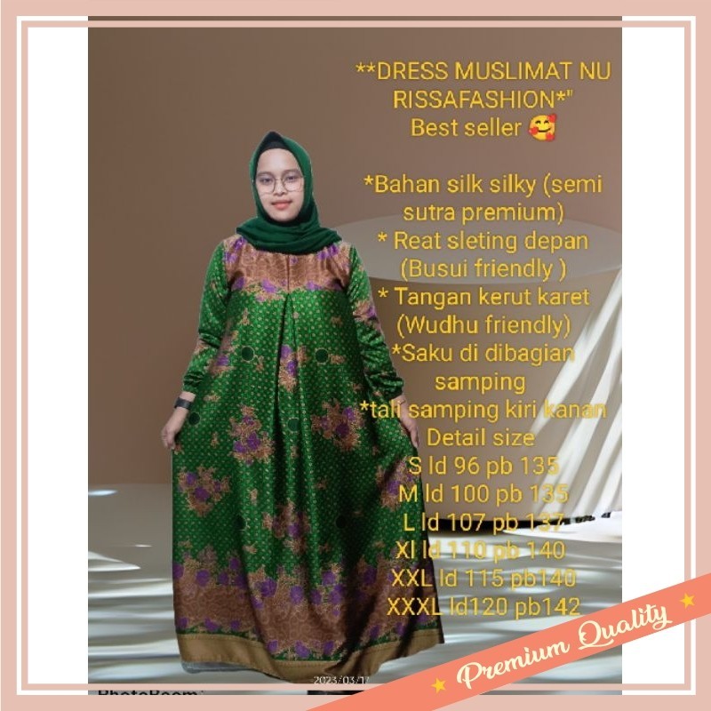 Gamis Kekinian Remaja Anak Dewasa Murah Keren / gamis muslimat NU//baju gamis muslimat NU warna terb