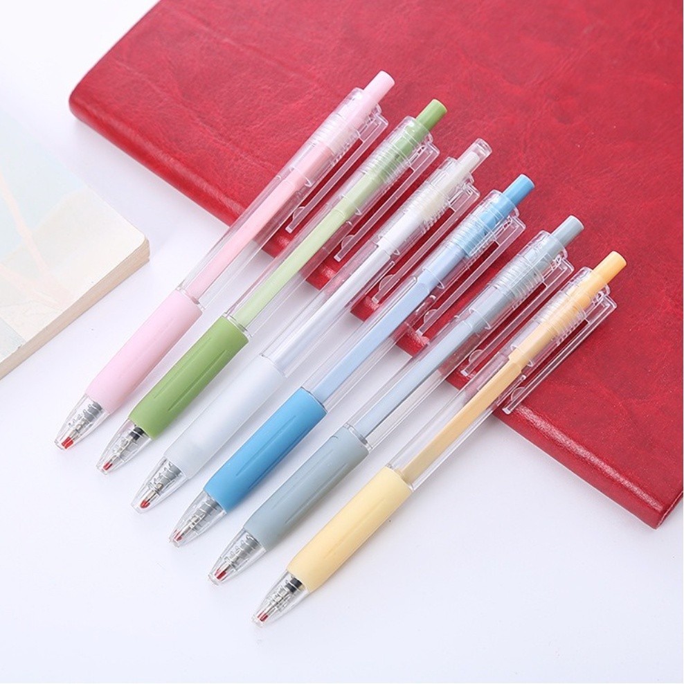

TT - Pen Warna Warni Pulpen Cetekan Transparant Polos Pena Gel 0.5mm Tinta Hitam Alat Tulis Sekolah Kantor Bolpoint Polos Murah Import