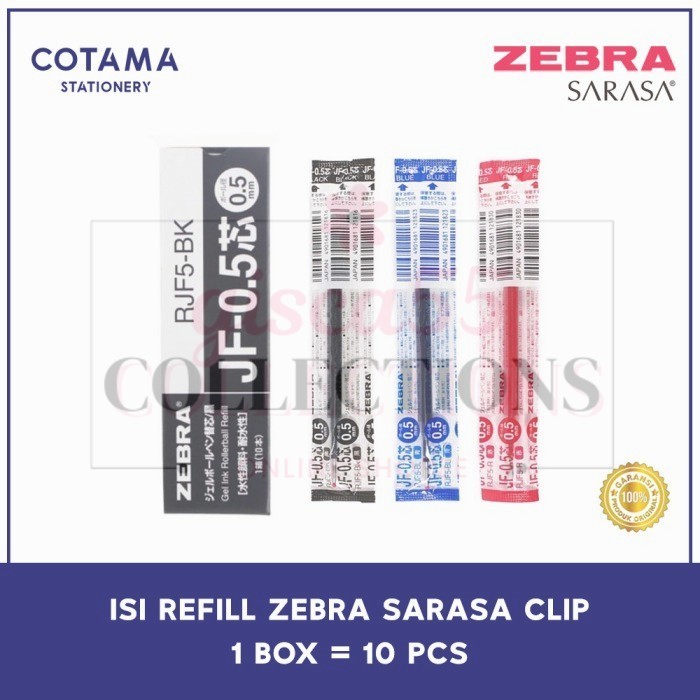 

Isi Refill Pulpen Zebra Sarasa Clip Gel 0.5/0.7/1.0 - 1 box isi 10 pcs - Hitam, 1.0 mm