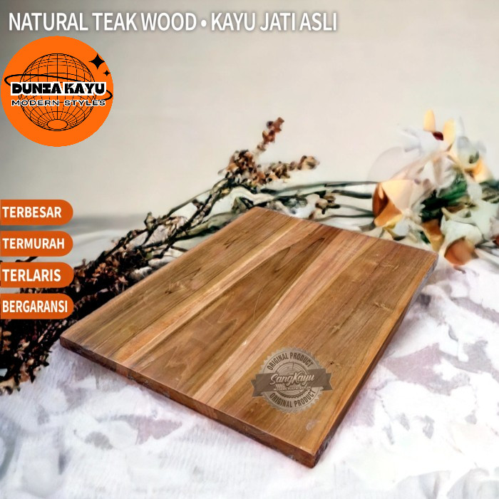 Papan kayu jati asli 50x50 papan ambalan wooden board bahan daun meja