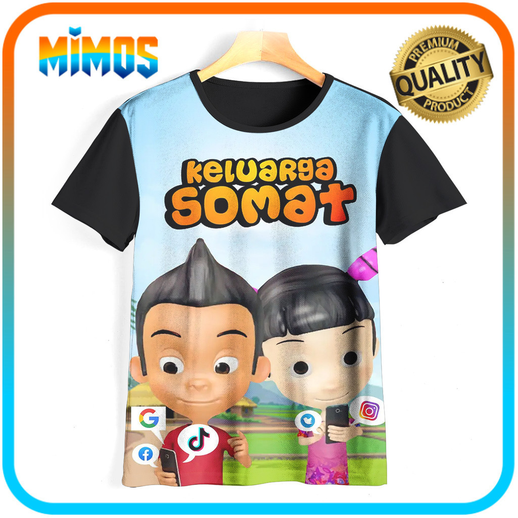 Kaos Anak Animasi Keluarga Somat Baju 3D Kartun Keluarga Somat 06CD006 Untuk Usia 1-12 Tahun - Mimos