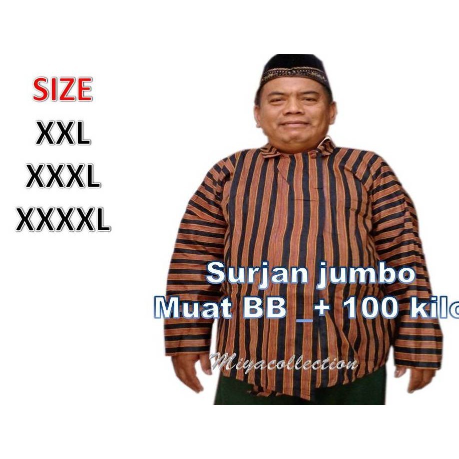 LURIK JAWA kebaya wanita Surjan ukuran jumbo XXL XXXL XXXXL // baju surjan lurik dewasa