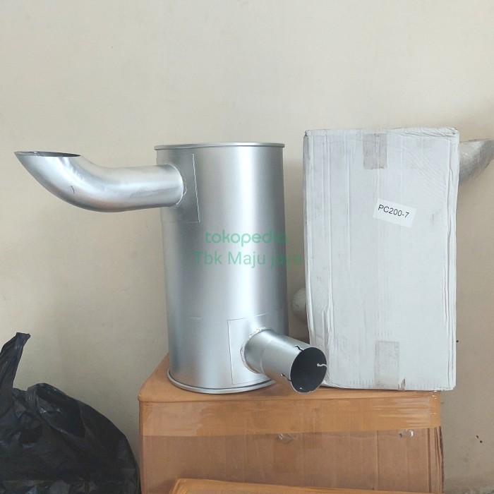 Muffler Pc200-7 Impor Silver Knalpot Pc200-7 Komatsu Import Tebal