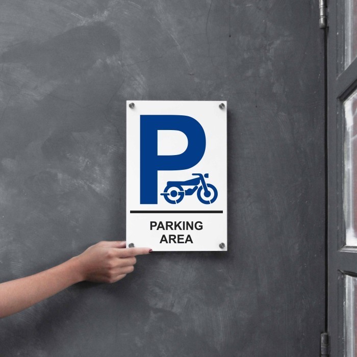 

Papan Akrilik Persegi 20 x 30 P Stiker Reflektif - Parkir Motor
