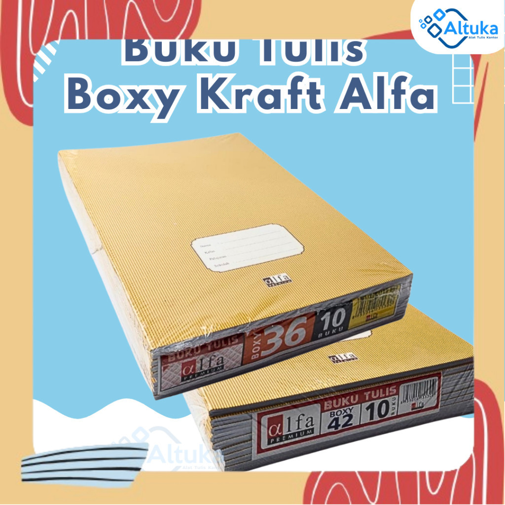 

(10pcs) Buku Tulis Boxy Kraft Alfa / Buku Tulis Kraft Boxy Alfa