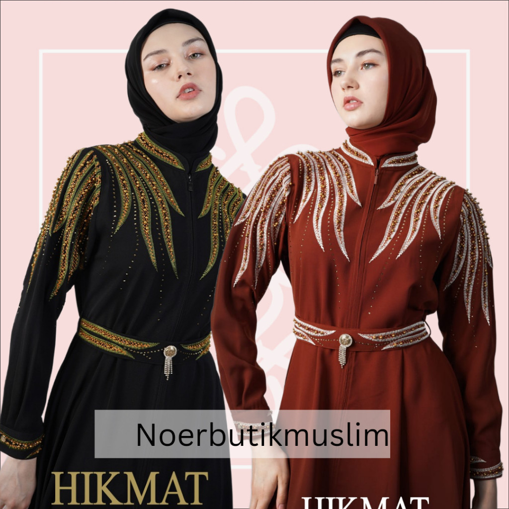 Hikmat Fashion Original A3006 Abaya Hikmat  noerbutikmuslim  Gamis turki Gamis turkey Abaya turkey A