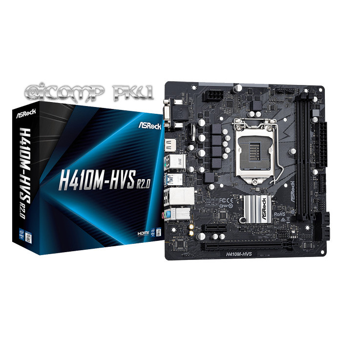 Paket Motherboard Asrock H410M + Processor Intel Core i3 10105F No VGA