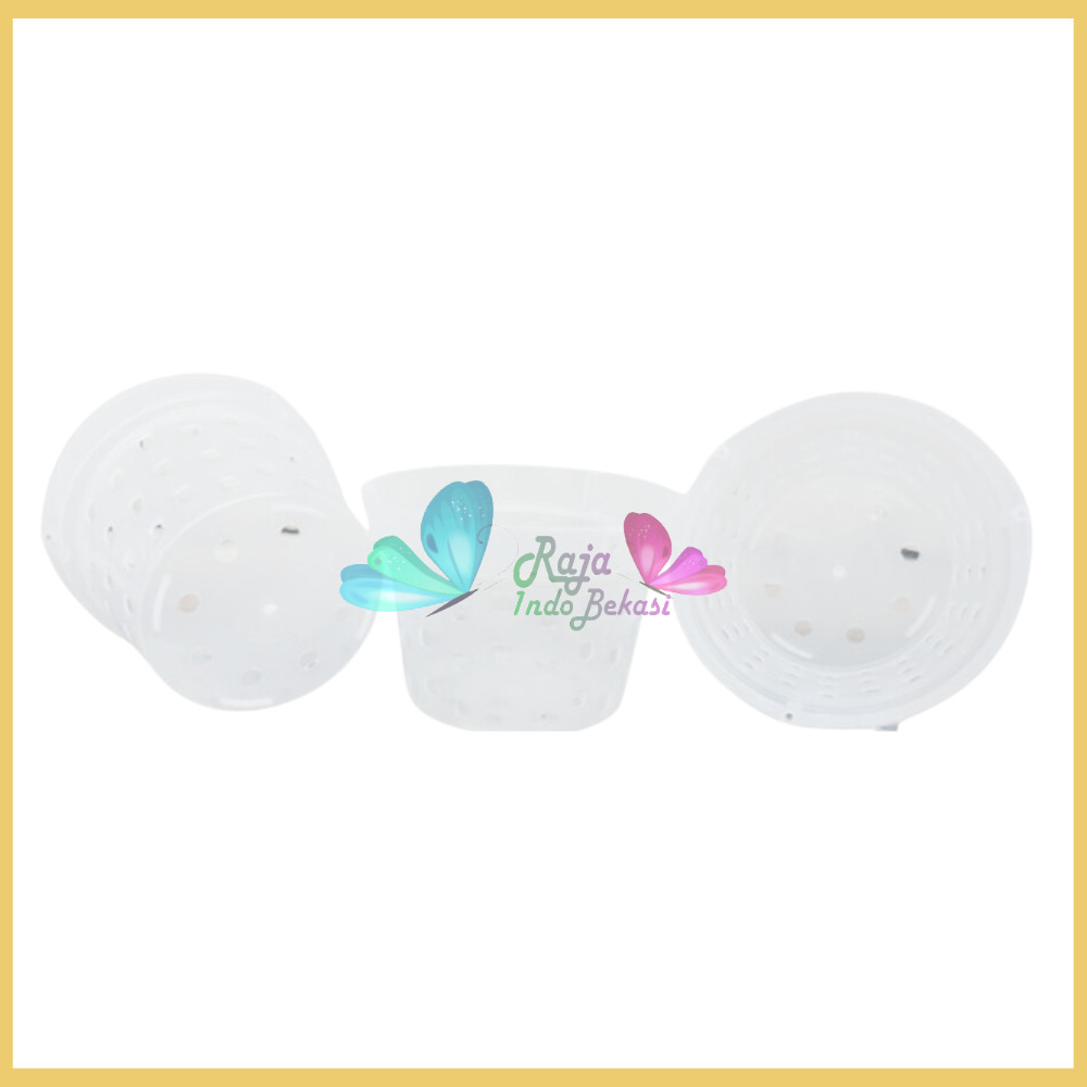 POT DENDRO 20 Bening Transparan Pot Lubang Banyak Samping Pot Poros Anggrek Aglonema