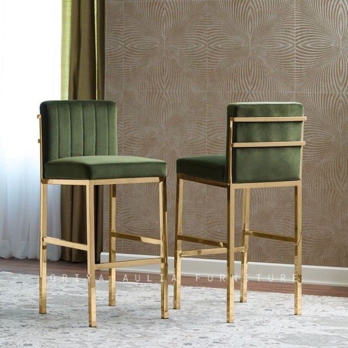 Kursi bar stainless gold bar stool mengkilap terbaik
