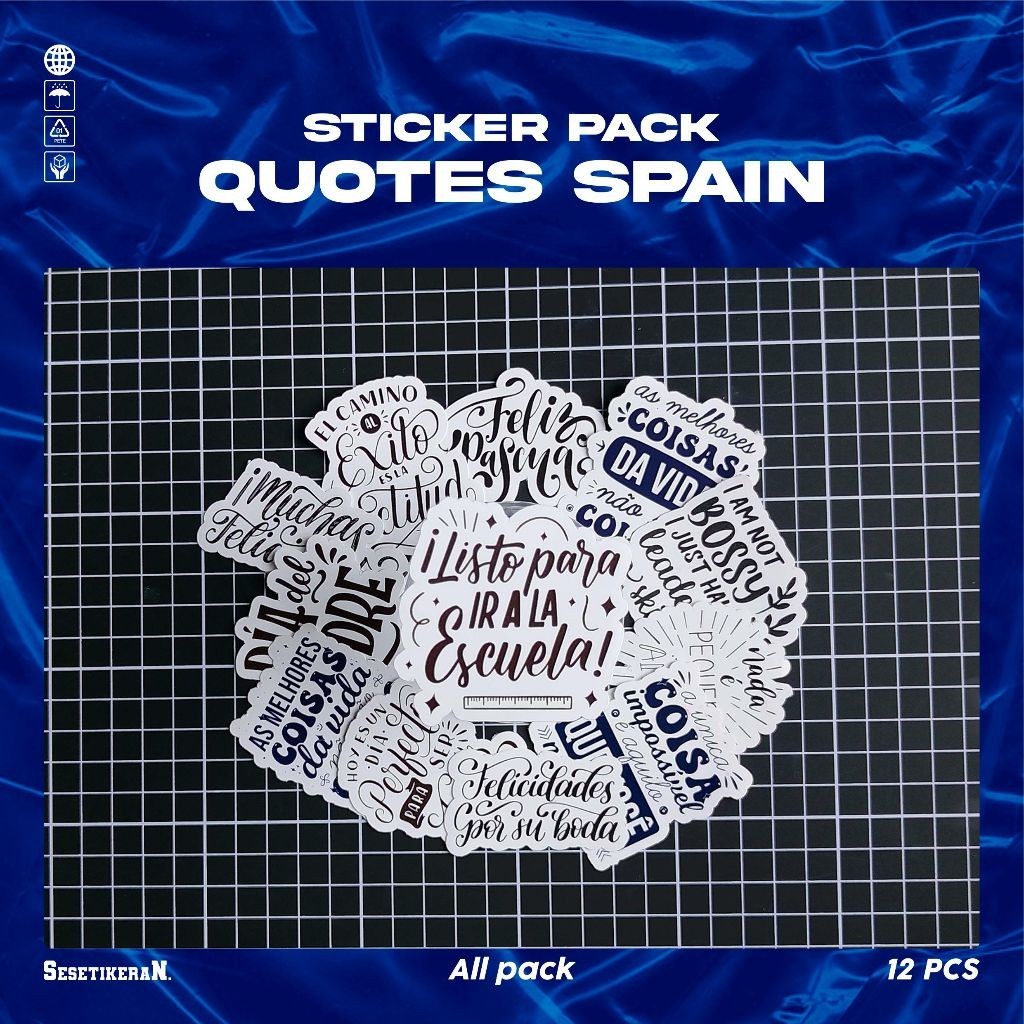 

COD✨ Sesetikeran Stiker Pack Ungkapan Motivasi Spanyol Aesthetic Colorfull Keren Untuk Koper Laptop Skateboard