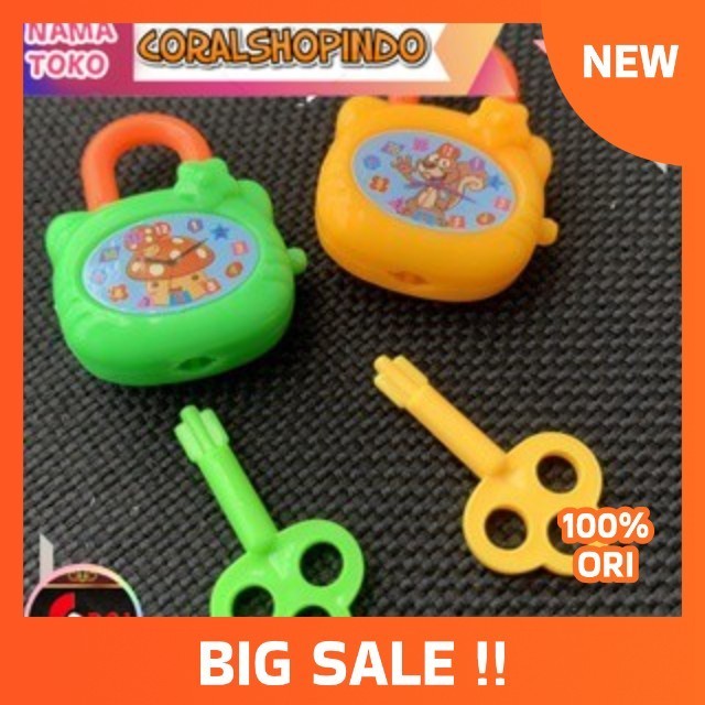 Gembok Mainan Mini / Kunci Gembok Koper Mainan / Gembok koper boneka Mainan Jadul Tradisional
