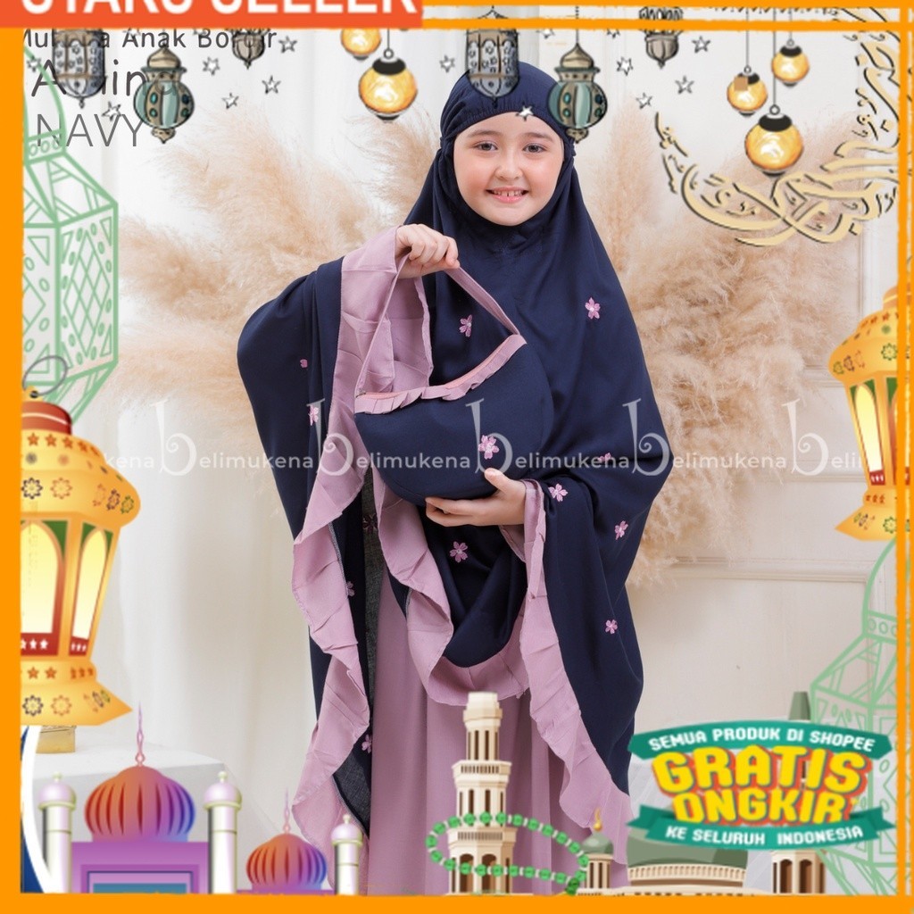 BELIMUKENA PREMIUM - Mukena Anak Tanggung Rayon Amina/ Pink Dusty Fanta Merah muda